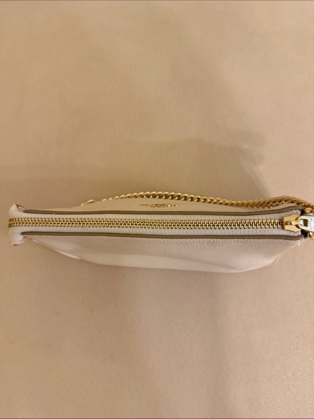 Coach Nolita 19 Pebbled Leather Shoulder Bag in Cream with Gold Chain - Picture 5 of 10